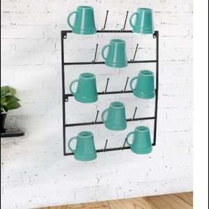 Wall mount coffee mug rack